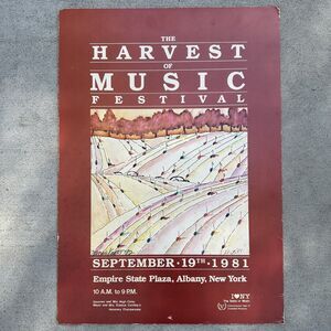 Harvest of Music Festival Event Poster 1981 Empire State Plaza‎ Albany NY Keats